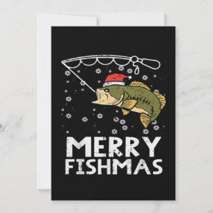 Fröhliche Fischweihnachten Fisch Angeln Weihnachte Einladung
