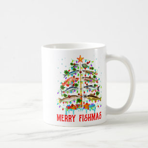 Fröhliche Fischweihnachten Lustige Weihnachtsbauml Kaffeetasse