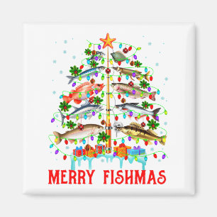 Fröhliche Fischweihnachten Lustiger Weihnachtsbaum Magnet