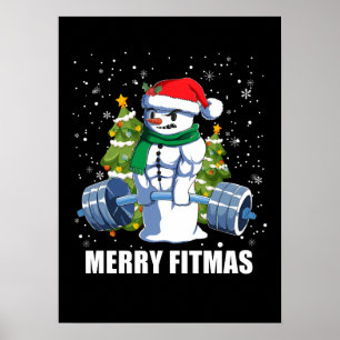 Fröhliche Fitmas, lustige Weihnachten Snowman Gym  Poster