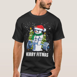 Fröhliche Fitmas, lustige Weihnachten Snowman Gym T-Shirt