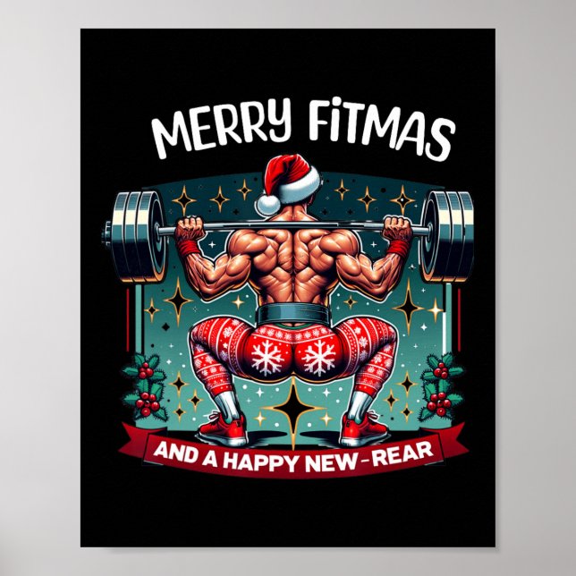 Fröhliche Fitmas und glückliche Fitness im Neuen J Poster (Vorne)