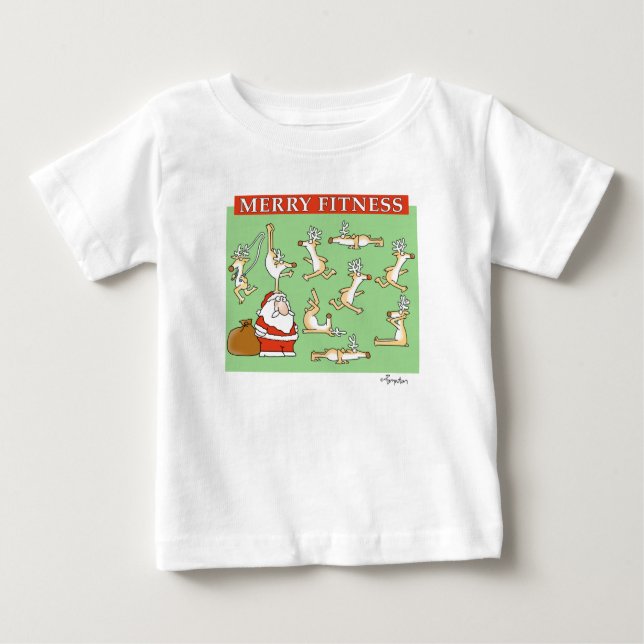 Fröhliche Fitness Rentiere von Sandra Boynton Baby T-shirt (Vorderseite)
