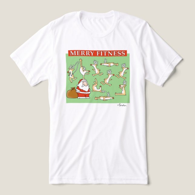 Fröhliche Fitness Rentiere von Sandra Boynton Tri-Blend Shirt (Design Vorderseite)