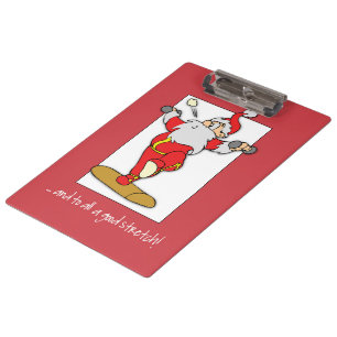 Fröhliche Fitness-Übung Weihnachten mit Santa Klemmbrett