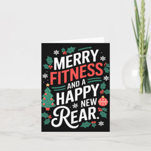Fröhliche Fitness und ein glückliches Neues Hinter Karte