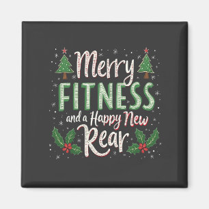 Fröhliche Fitness und ein glückliches neues Hinter Magnet