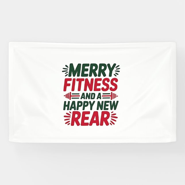 Fröhliche Fitness und Glück Neue Fitness Weihnacht Banner (Horizontal)