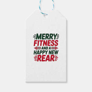 Fröhliche Fitness und Glück Neue Fitness Weihnacht Geschenkanhänger