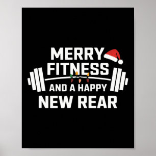 Fröhliche Fitness und glücklich neue hinten lustig Poster