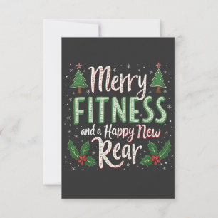 Fröhliche Fitness und glückliche neue rückwärtige Dankeskarte
