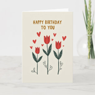 Fröhliche Florale Herzkarte Karte