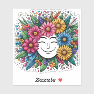 Fröhliche florale Sticker für Kreativität