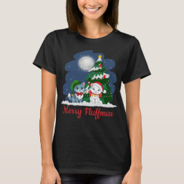 Fröhliche Fluffmas Niedliche Weihnachten T-Shirt