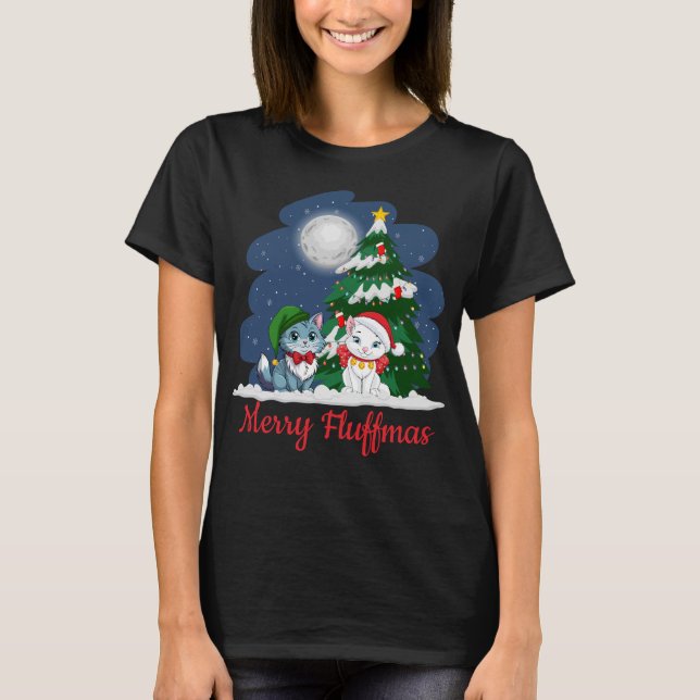 Fröhliche Fluffmas Niedliche Weihnachten T-Shirt (Vorderseite)