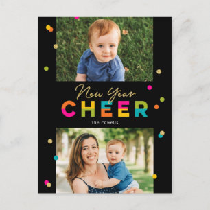 Fröhliche Frohe Farbige Helle Neujahr Postkarte