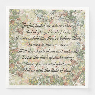 Fröhliche fröhliche Hymne Mucha Jugendstil Blumen Serviette