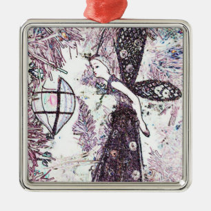 Fröhliche, fröhliche Weihnachten Silbernes Ornament