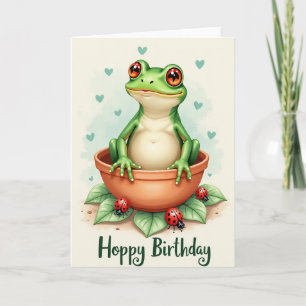 Fröhliche Frosch-Geburtstagskarte Karte