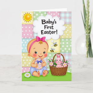 Fröhliche Frühlings-Babykarte Karte