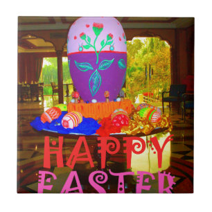 Fröhliche Frühlings-Oster-bunte-Eier-Kunst Fliese