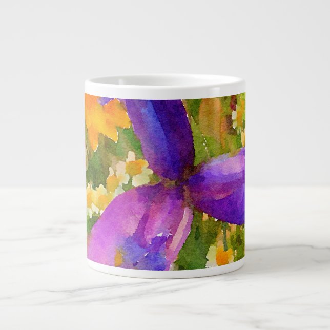 Fröhliche Frühlingsblumen Jumbo-Tasse (Vorderseite)