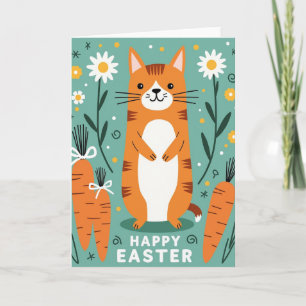 Fröhliche Frühlingskatze Illustrationskarte Karte