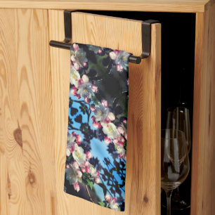 Fröhliche Frühlingskrabappel-Blume blüht Muster Geschirrtuch