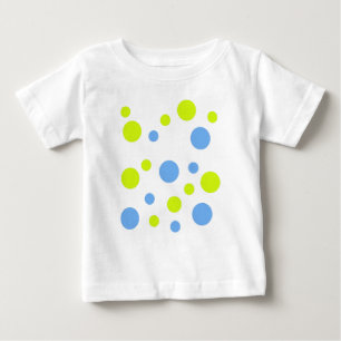 Fröhliche Funky Gelbe Blaue Blasen Baby T-shirt