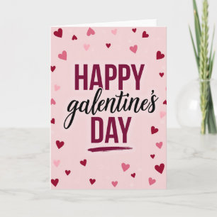 Fröhliche Galentines-Bürststrich-Herzen-Karte Karte