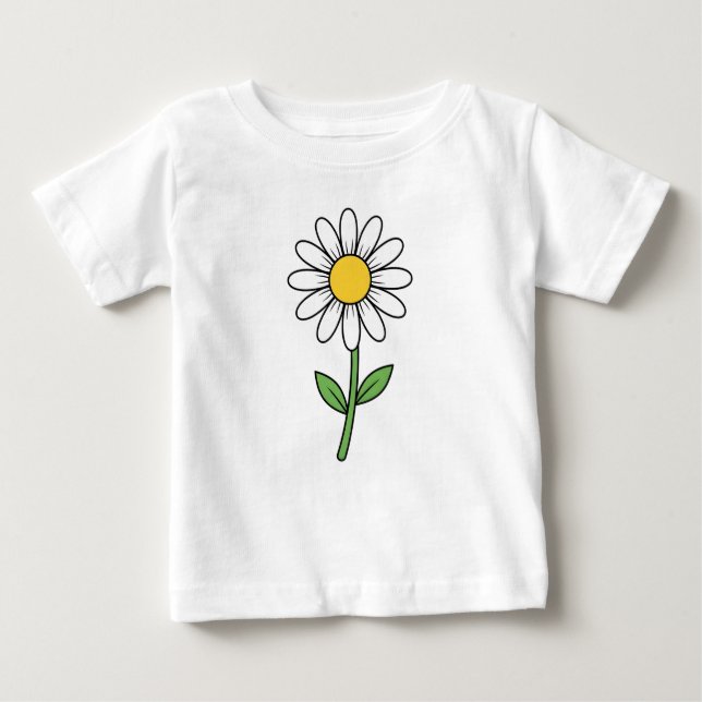 Fröhliche Gänseblümchen-Blume Baby T-shirt (Vorderseite)