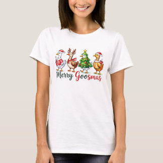 Fröhliche Gänsemas Süße Weihnachtsgänse T-Shirt