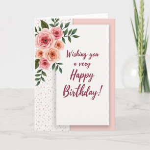 Fröhliche Geburtstags-Blüten-Script-Karte Karte