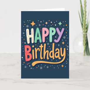 Fröhliche Geburtstags-Vibrant-Lettering-Karte Karte