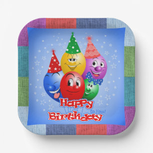 Fröhliche Geburtstagsballons Pappteller