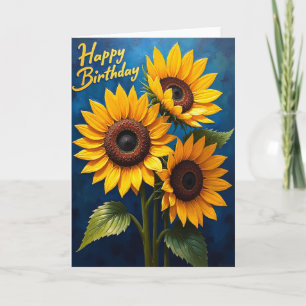 Fröhliche Geburtstagskarte mit malerischem florale Karte