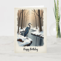 Fröhliche Geburtstagskarte Wintervogel