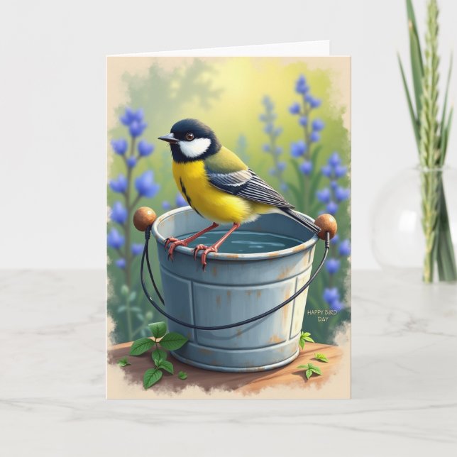 Fröhliche Geburtstagskarten-Vogel Karte (Vorderseite)