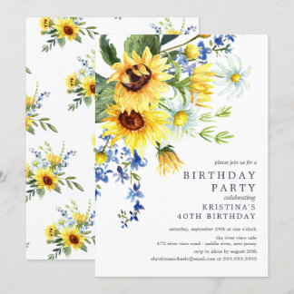 Fröhliche Geburtstagsparty der Gelbblüte Einladung