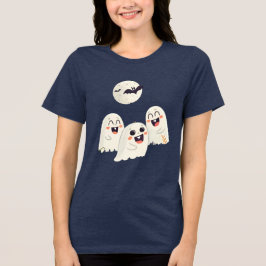 Fröhliche Geister, die Halloween unter Vollmond ge Tri-Blend Shirt