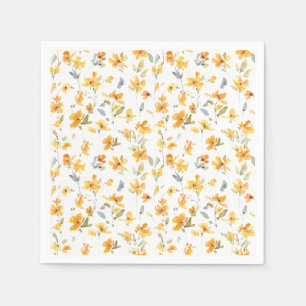 Fröhliche Gelbblütenfarbe Serviette