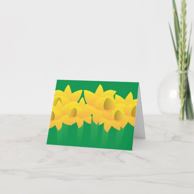 Fröhliche gelbe Daffodien Karte (Vorderseite)