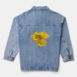 Fröhliche gelbe Margerite floral Jeansjacke