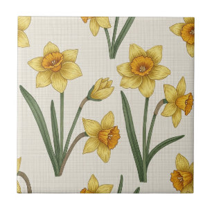 Fröhliche gelbe Narzisse Frühlingsblume Fliese