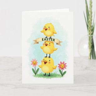 Fröhliche Gelbe Vögel Feierkarte Karte