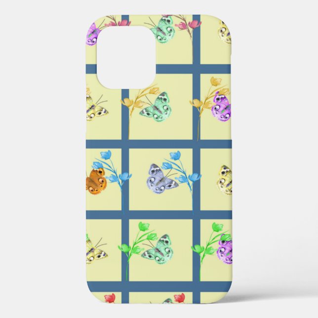 Fröhliche Gelbschmetterlinge und Blume Case-Mate iPhone Hülle (Rückseite)
