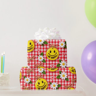 Fröhliche Gingham-Geschenkverpackung Geschenkpapier