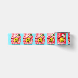 Fröhliche Gingham-Geschenkverpackung Satinband