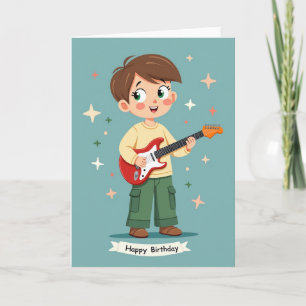Fröhliche Gitarren-Kind-Karte Karte