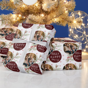 Fröhliche Glückliche Familie Foto Urlaub Geschenk Geschenkpapier